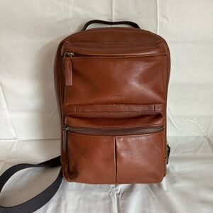 Fossil Tan Leather Men's Backpack
